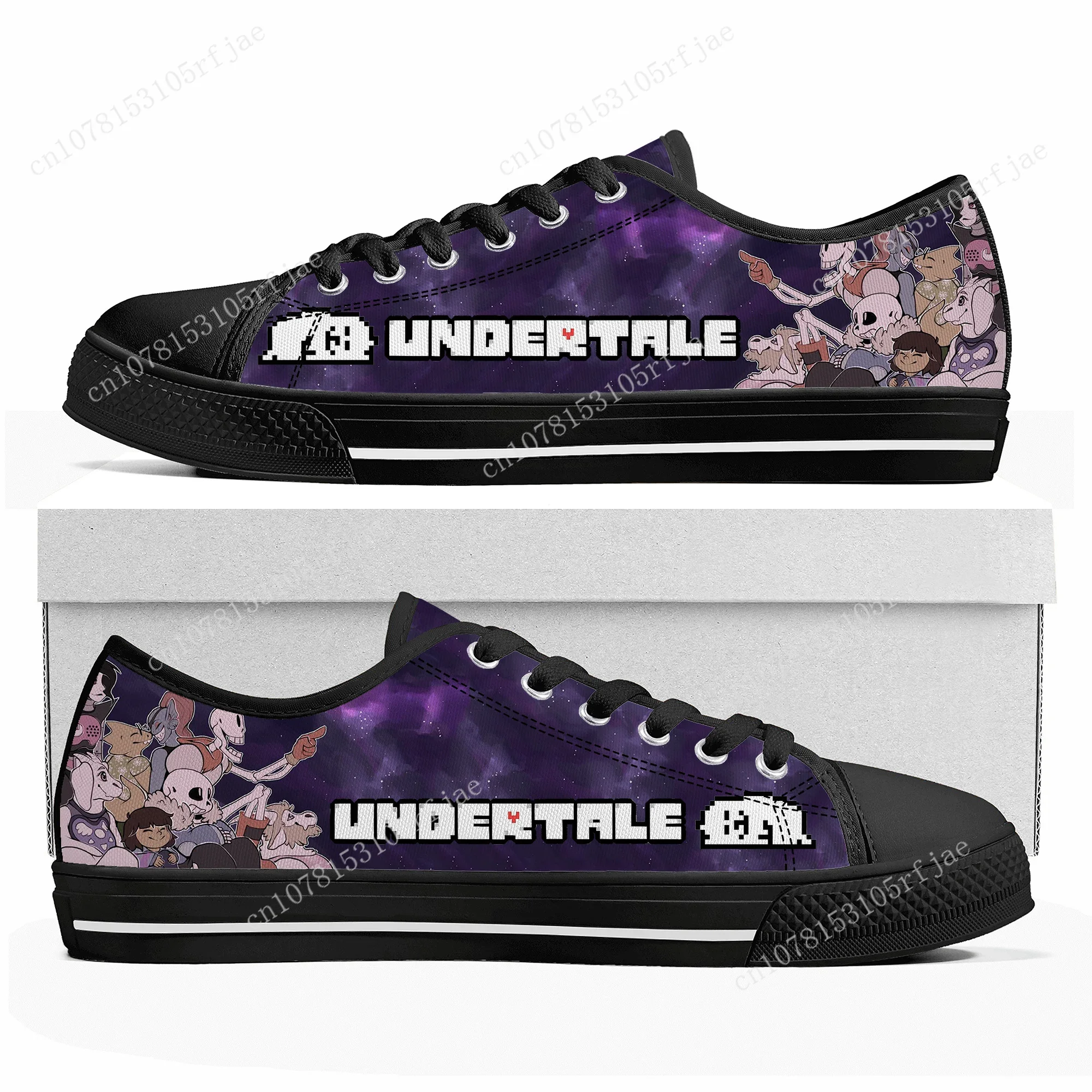 Cartoon Game Undertale Sans Skull Low Top Sneakers Womens Mens Teenager Shoes Casual Tailor Made Canvas Sneaker