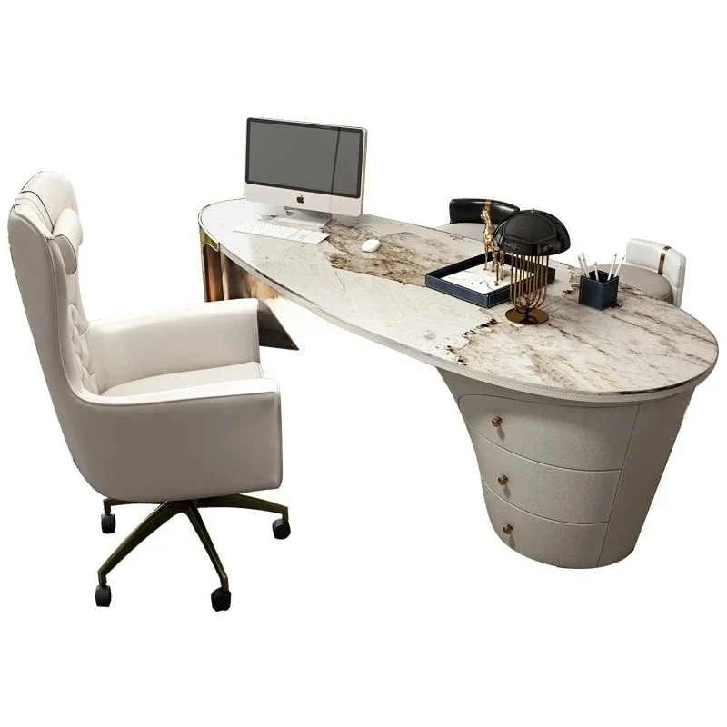 Light luxury post-modern simple Nordic, study writing desk computer desk integrated household slate
