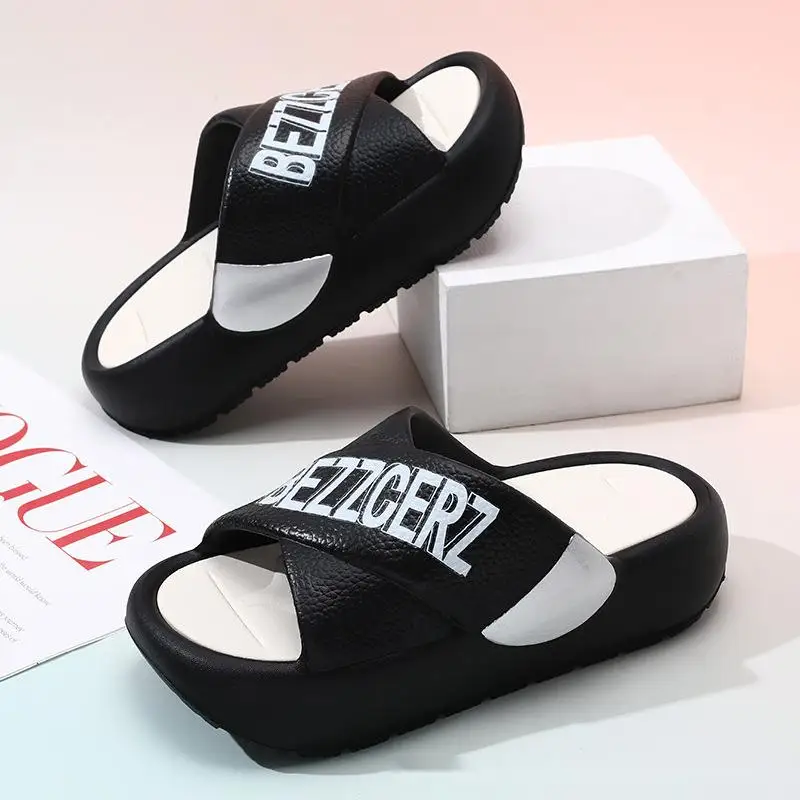 

2025 Spring/summer New Women's High-heeled Shoes EVA Soft Thick-soled Slippers Female Sandals Beach Slides Anti-slip Shoes