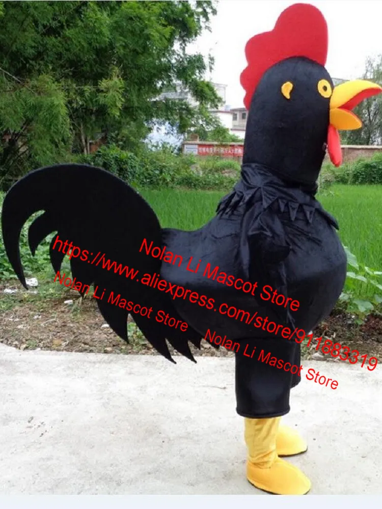 Hot Sale Adult Size Yellow Red White Black Rooster Mascot Costume Cosplay Cartoon Anime Masquerade Christmas Halloween Gift 1008