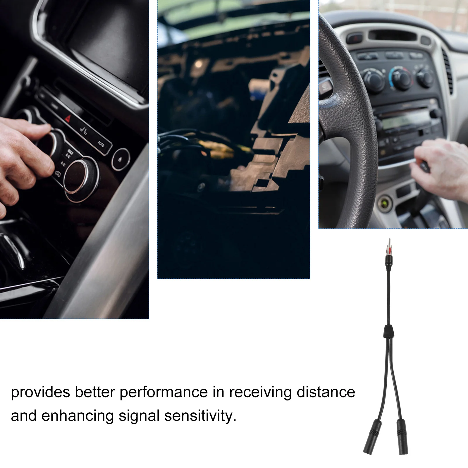 

1Pcs Auto Antenna Adapter Cable 1 Male to 2 Female Antenna Splitter for Car Stable Performance Car Aerial Adapter