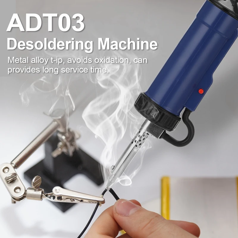 New Desoldering Machine ADT03 Automatic Portable Electric Solder Tin Sucker Vacuum Soldering Remove Pump EU Plug