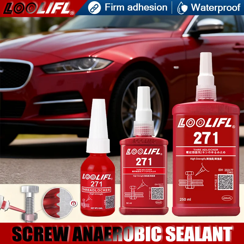 عامل قفل الخيط 271 لاصق خيط سريع الجفاف لاصق لاهوائي مقاوم للتآكل ومضاد للتخفيف، تلقائيًا