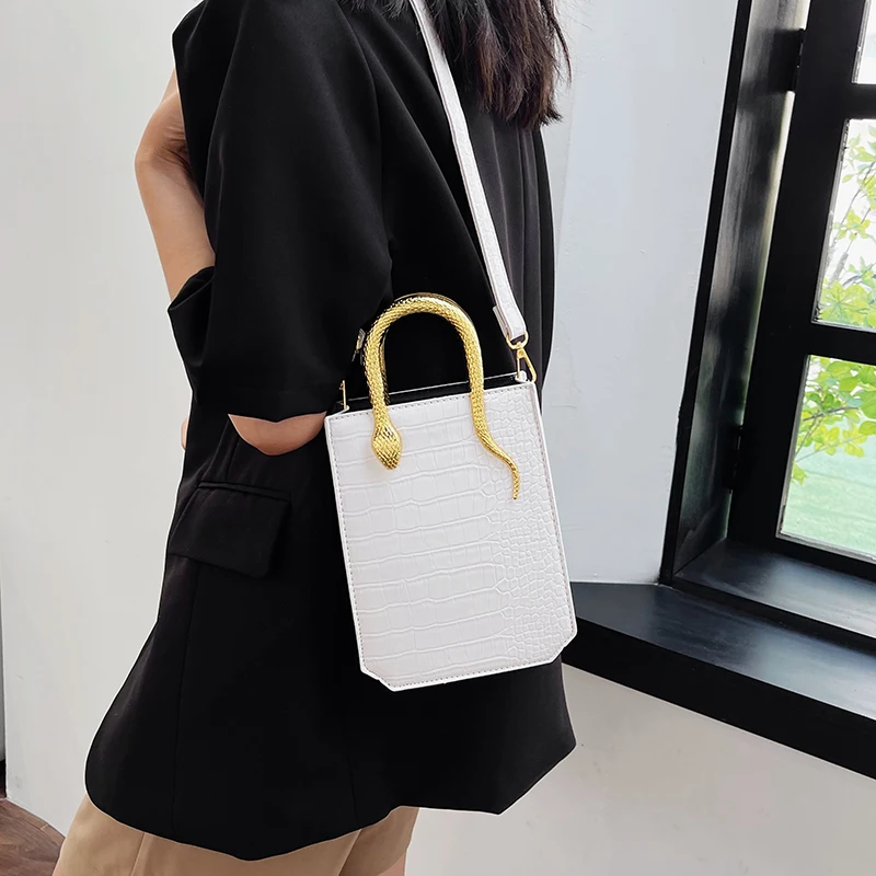Bolso de hombro de cuero para mujer, bandolera pequeña cuadrada, informal, de noche, novedad