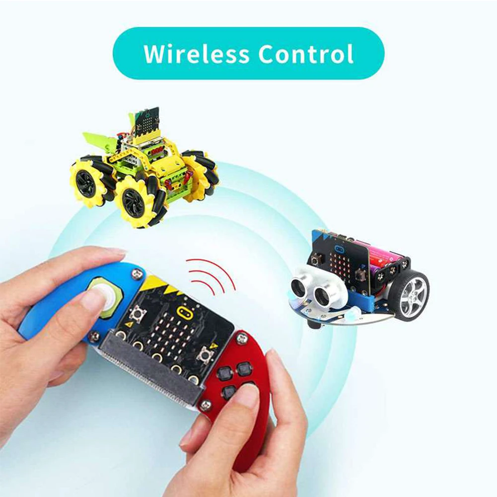 Kit de manette électronique Micro:bit V2, boîtier en acrylique, buzzer embarqué, moteur de vibration, programme Microbit, contrôleur de manette de jeu, 5 pièces