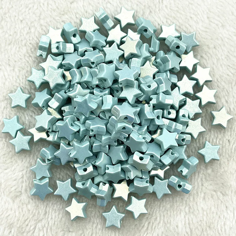 New 50pcs 10mm Colourful Five-pointed Star Acrylic Loose Spacer Beads for Jewelry Making DIY Handmade Bracelets Accessories