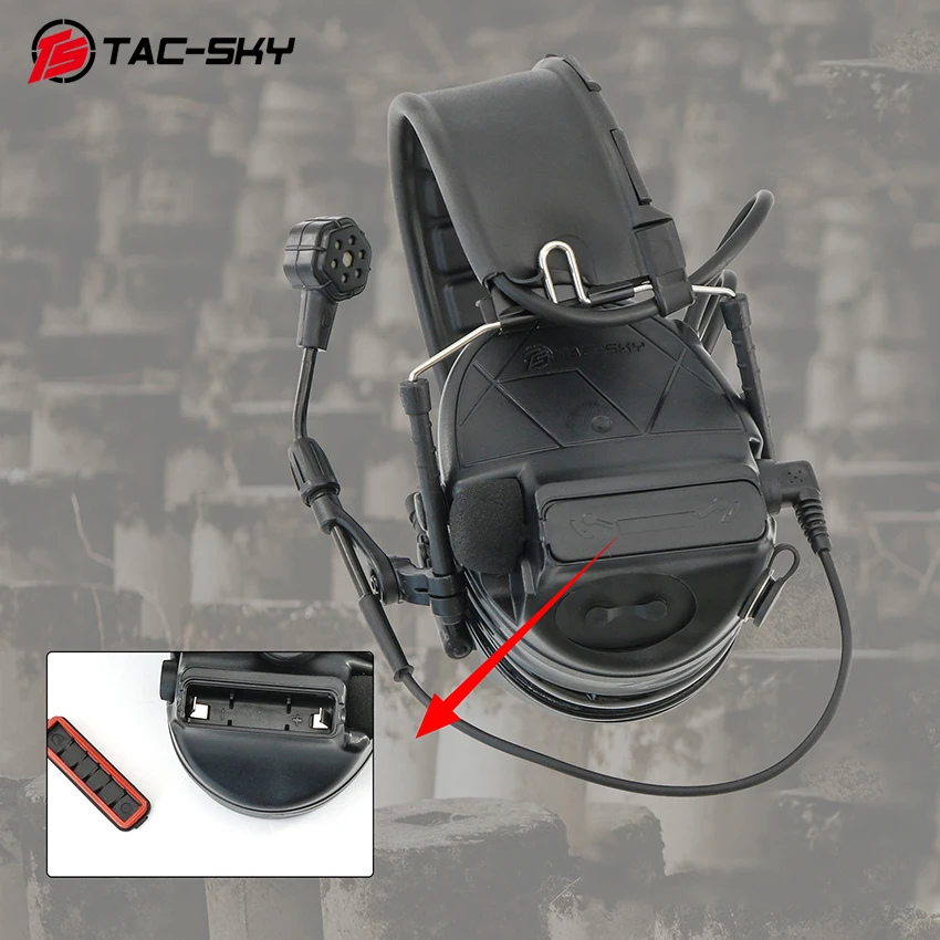 TS TAC-SKY C5 PRO 2.0 Upgraded Noise-Canceling Hearing Protection Headphones with Detachable Headphone Plug Hunting Cable