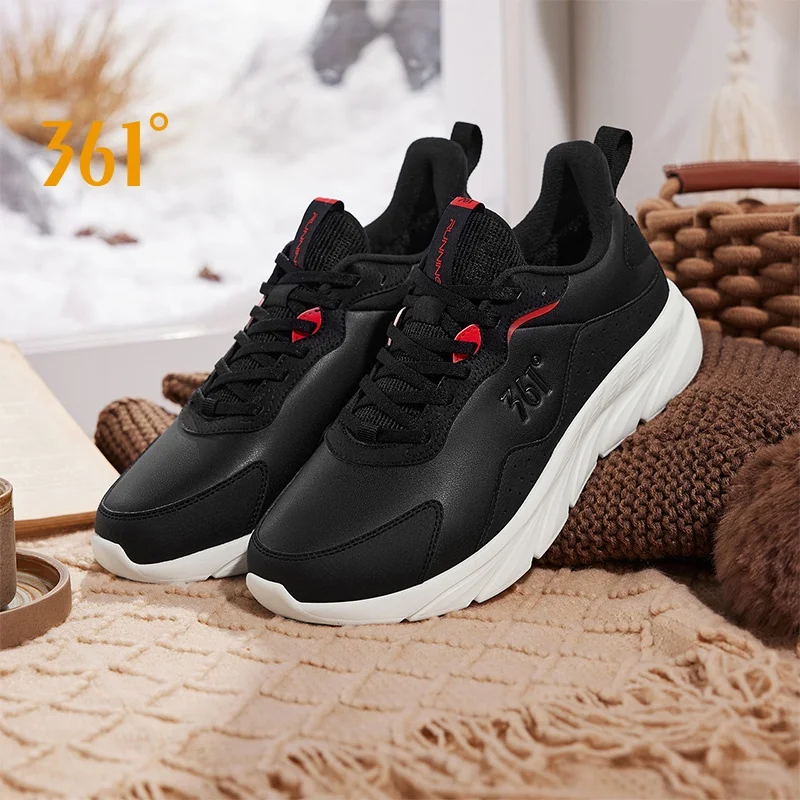 361 Degrees NEW Winter Men Running Shoes Windproof Keep Warm Plus Velvet Thickened Sports Shoes Cotton Male Sneakers 672242207B