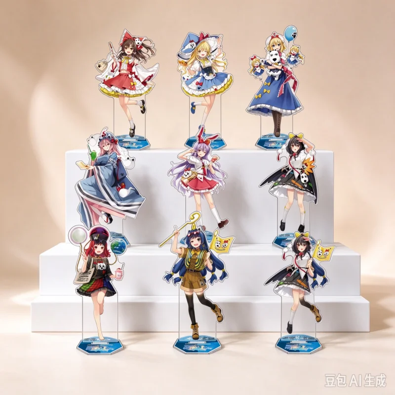 Touhou Project Game Peripherals Acrylic Standee Clear Vivid Print With Base Tabletop Decoration Collectible Souvenir Keychain