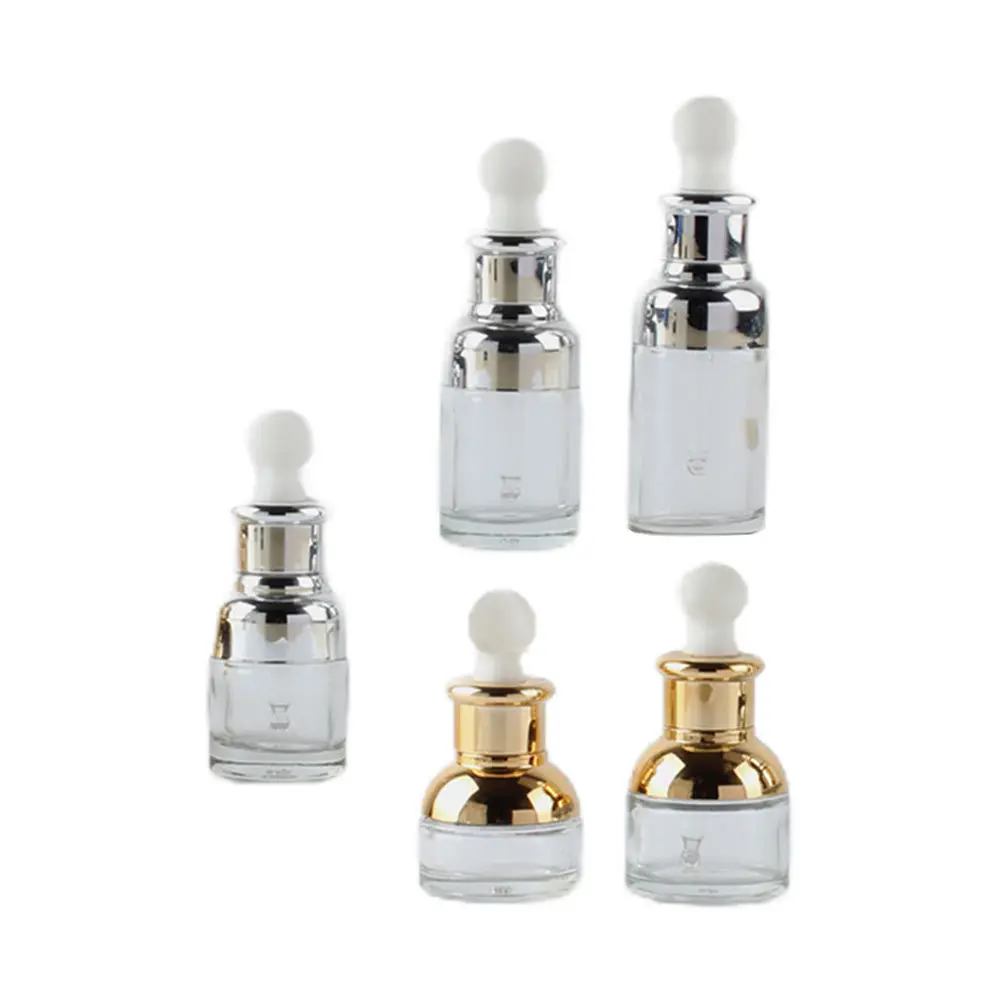 Bottiglie contagocce in vetro da 5 pezzi Bottiglie secondarie vuote per olio essenziale di profumo Contenitore per liquidi da viaggio portatile a tenuta stagna