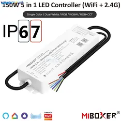 MiBoxer WP5-P150V24 Tuya Smart 24V 150W WiFi+2.4G Dimmer Waterproof Driver for Single Color/Dual White/RGB/RGBW/RGBCCT LED Strip