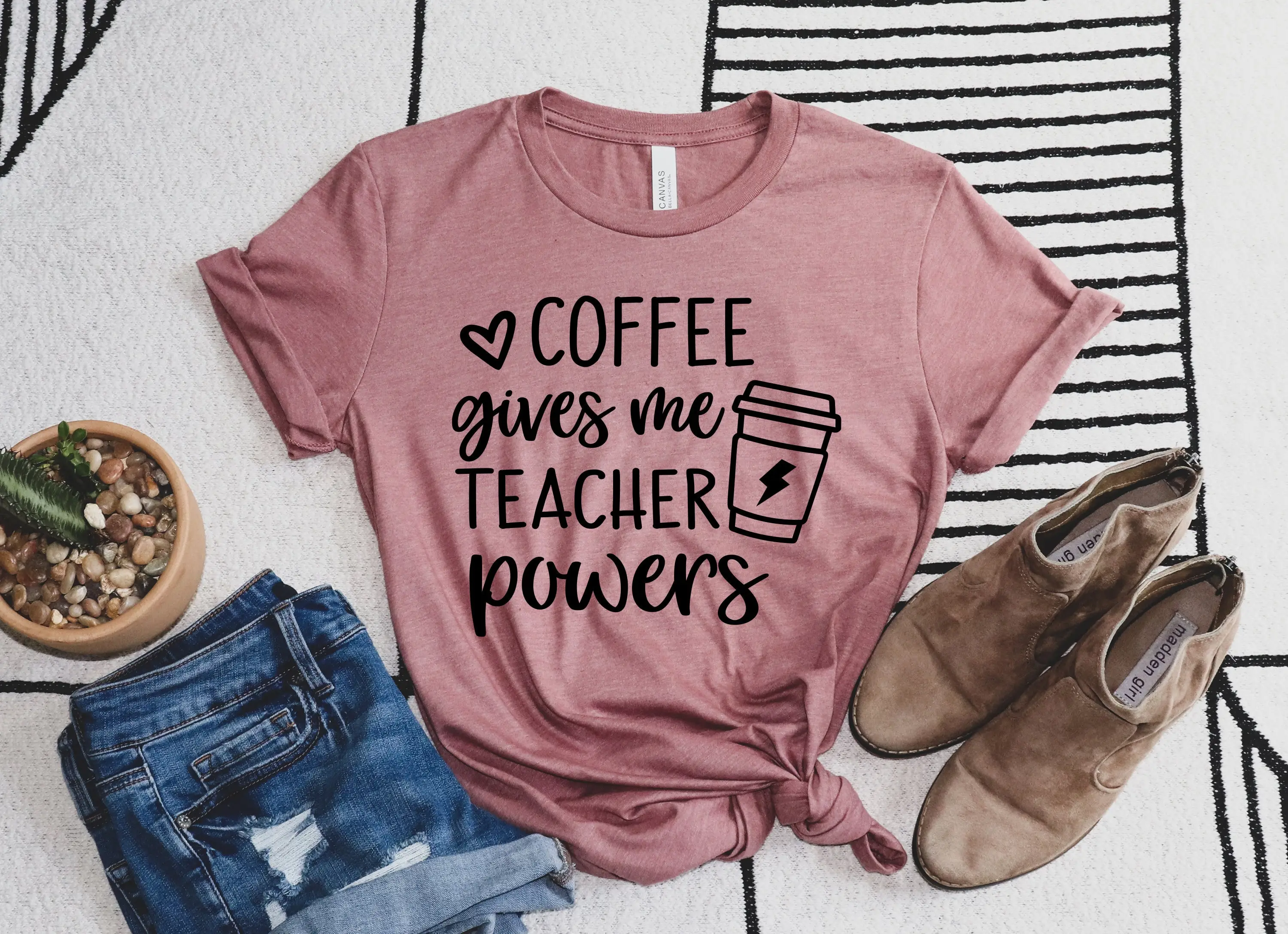 Coffee Gives Me Teacher Powers T Shirt Life Appreciation Cute