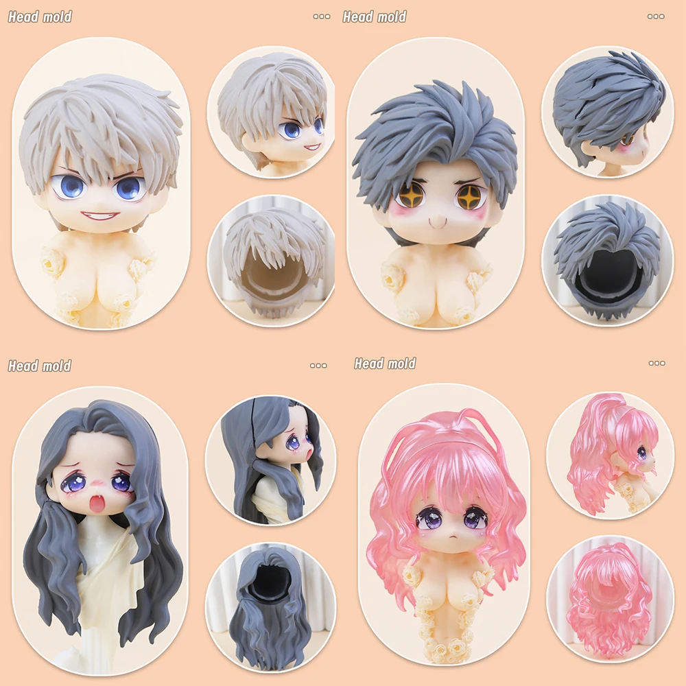OB11 Head Shell replacement Korean style Plastic Hair Transparent Replacement Doll Hair Head Mold For Obitsu11 Dolls Gifts