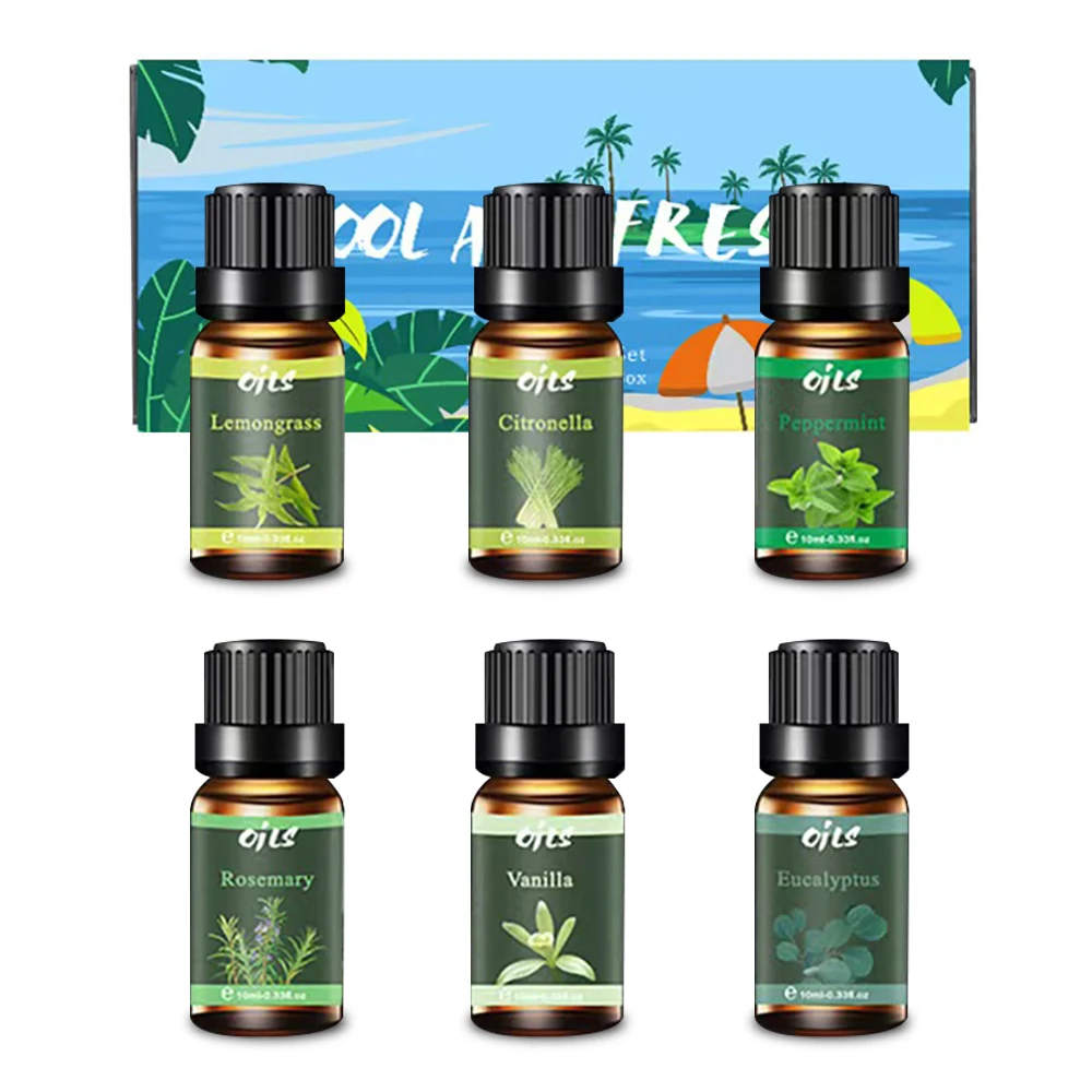 NEW Diffuser For Home 6 Natural fragrances (eucalyptus  vanilla  Citronella  rosemary  mint  lemon leaf) Aromatherapy oils for t