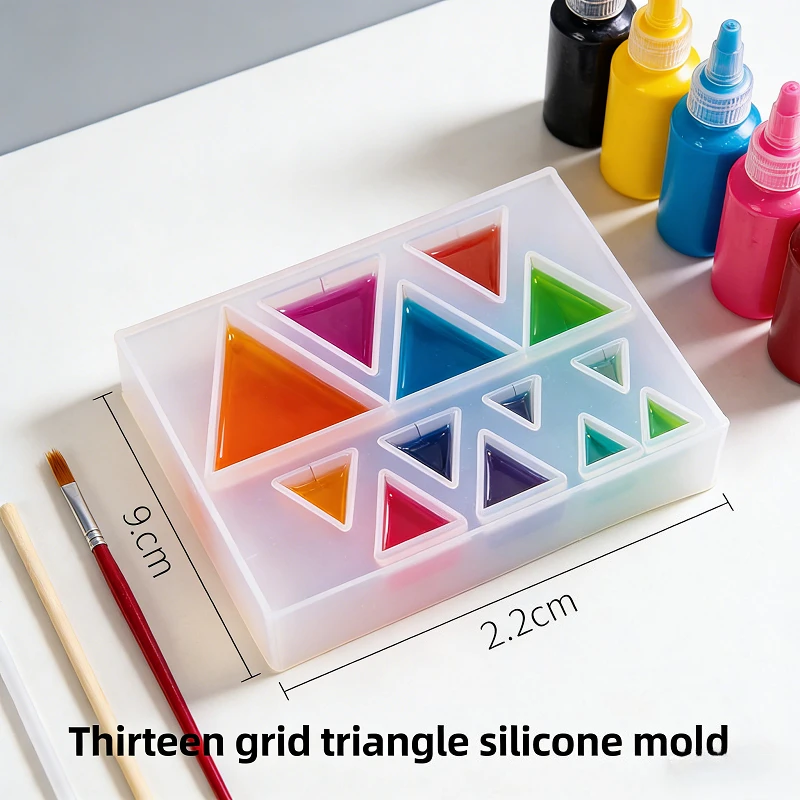 Triangular and Small Square Silicone Molds Made of Epoxy Resin Can Be Used for Surface Mount Pendant Accessories and Ice Cubes - view 3