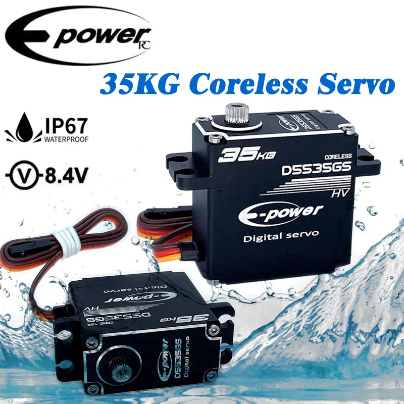 E-POWERRC 35KG Coreless Servo 180/270/360° Waterproof Aluminum Case Digital Metal Gear HV High Torque RC Crawler Car Boat Parts