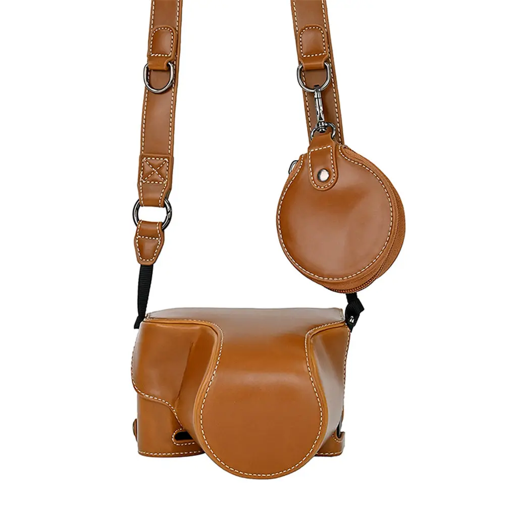 Camera Bag Case For Sony A7CII A7C2  Luxury Version PU Leather Battery Opening Full Body Cover With Strap Storage Bag