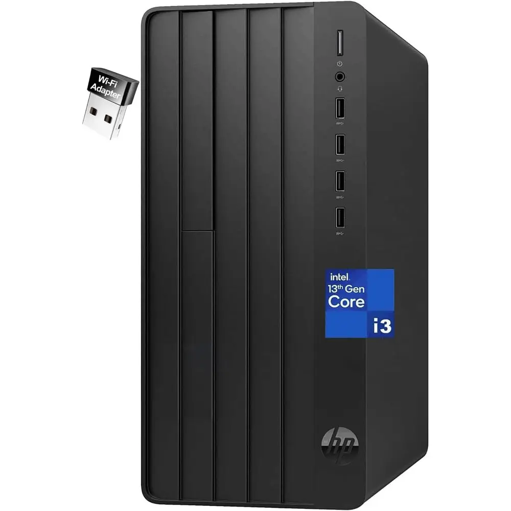 Intel Core i3-13100 3.4GHz Quad-Core Desktop PC, 8GB RAM, 256GB NVMe SSD, VGA/HDMI/RJ45 Ports, Keyboard & Mouse, Windows 11 Home