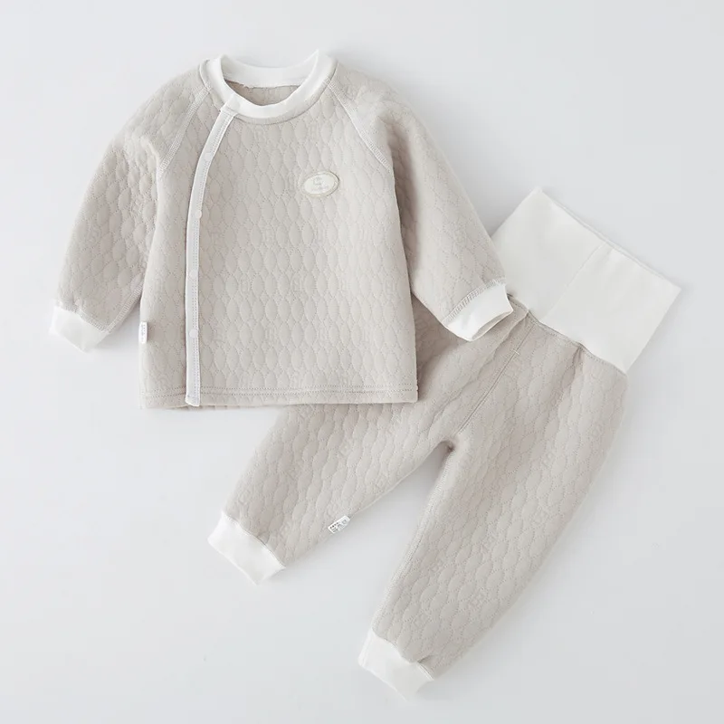 

Toddler Underwear Boy Girl Baby Clothes Set Thicken Tops+High Waist Pant Two-Piece Winter Infant Tracksuit Kid Suit Outfit A801