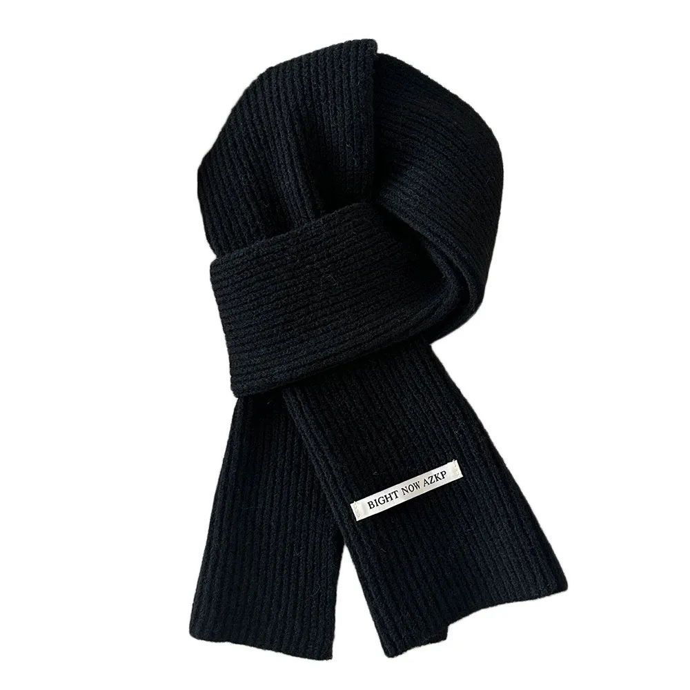 

Модный теплый зимний шарф, мягкий шерстяной шарф на шею, однотонный утолщенный вязаный шарф для женщин и мужчин