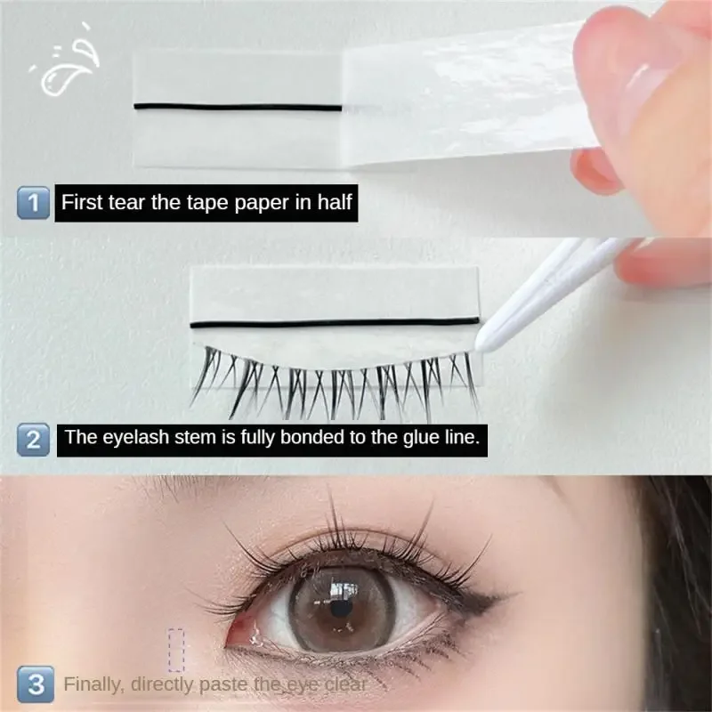 防水粘着テープ,接着剤なしのまつげ接着剤ストリップ,低刺激性メイクアップツール,毎日の家庭用,40個,10個