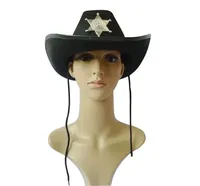Wild West Sheriff Hat - Cowboy Fancy Dress Halloween Headwear Venice Hat Pentagram Design for Authentic Western Themed Parties
