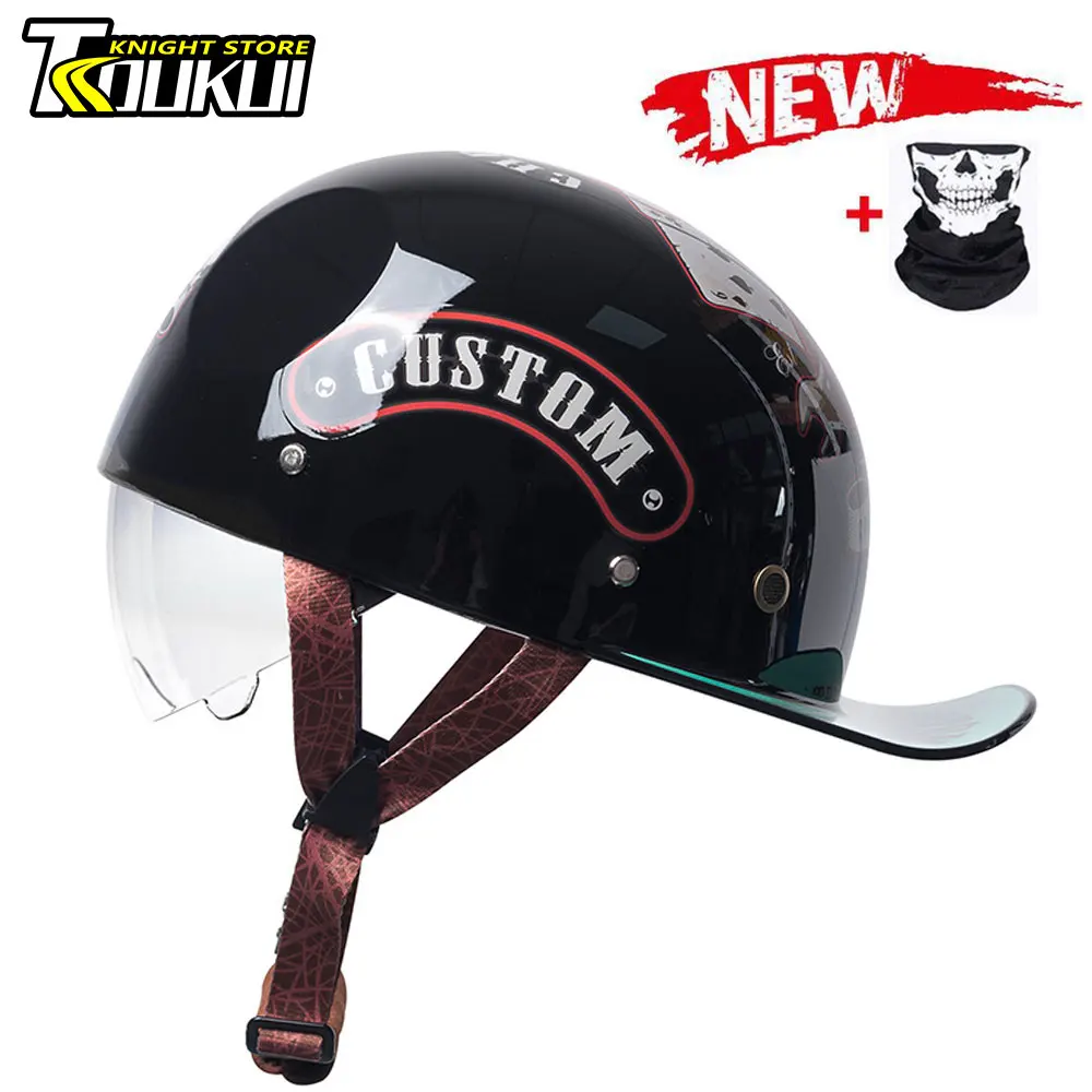 

Motorcycle Helmet baseball retro helmets men Women Half Helmet Street Touring Fashion Moto Helmet Multiple patterns DOT Approved