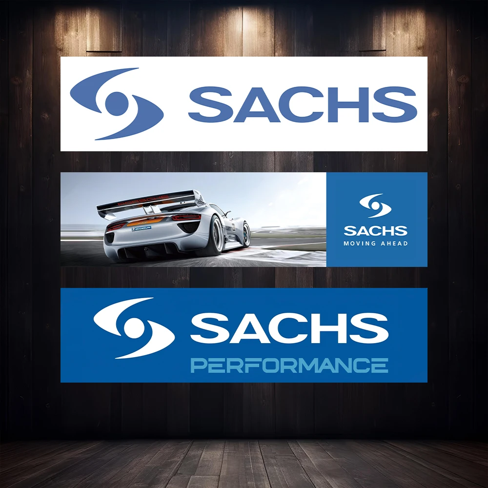 60X240cm SACHS-S Shock Absorber Banner Polyester Print Garage Wall Art Outdoor Decoration Advertisement