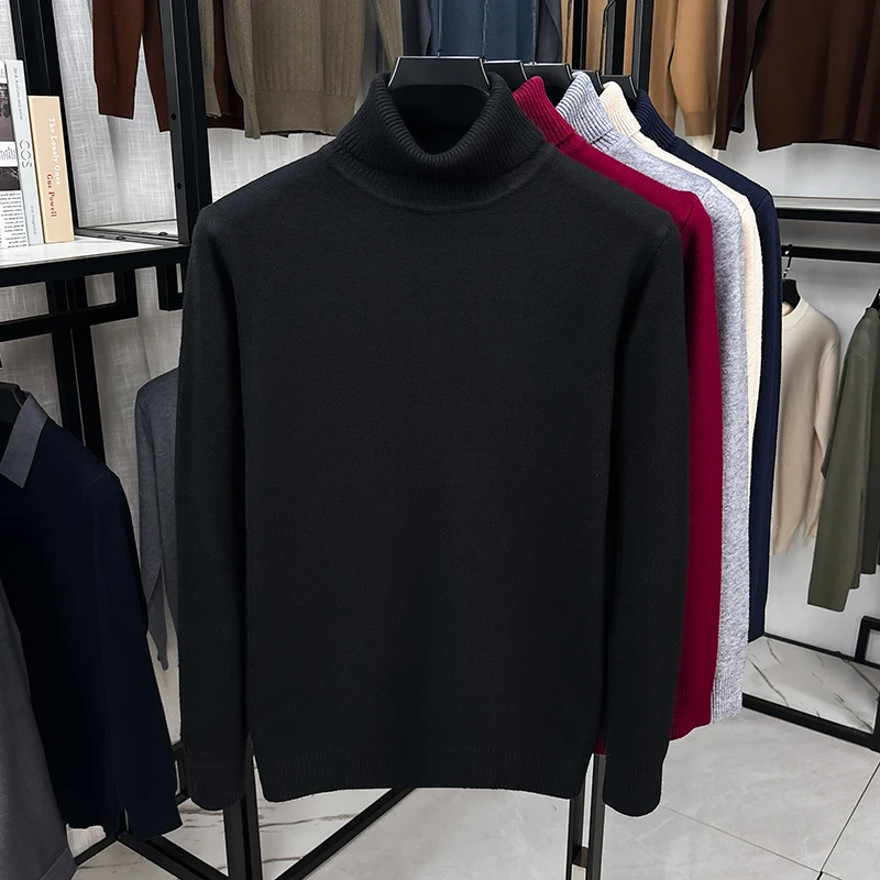 Herren-Strickpullover mit Rollkragen, langen Ärmeln und geripptem Saum und Bündchen, ideal für den urbanen Alltag, den Stadtpendelverkehr, die Freizeit und die kalte Jahreszeit. – Detail 16