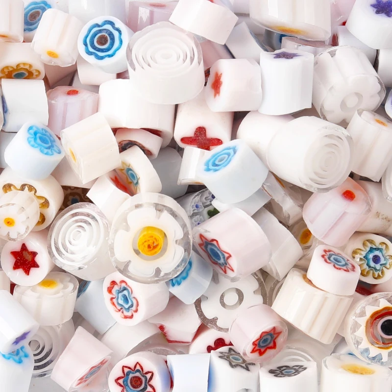Frit Millefiori Fusing Glass Rod and Millefiori Glass Bead DIY Jewerly Making in Microwave Kiln