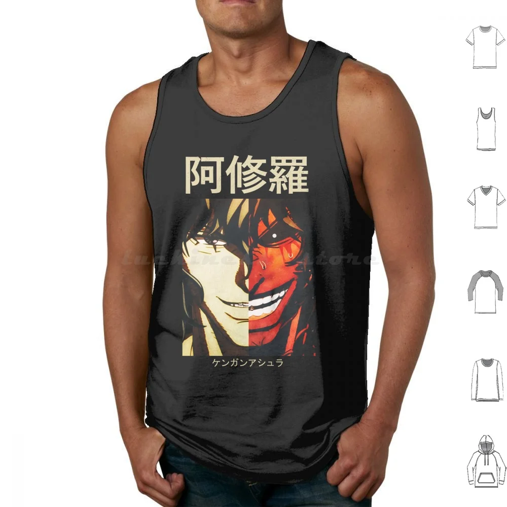 Ohma Tokita 2Sides Kengan Tank Tops Print Cotton Kengan Asura Ashua Ashura Anime Manga Tokita Ohma Raian Kure Kuroki