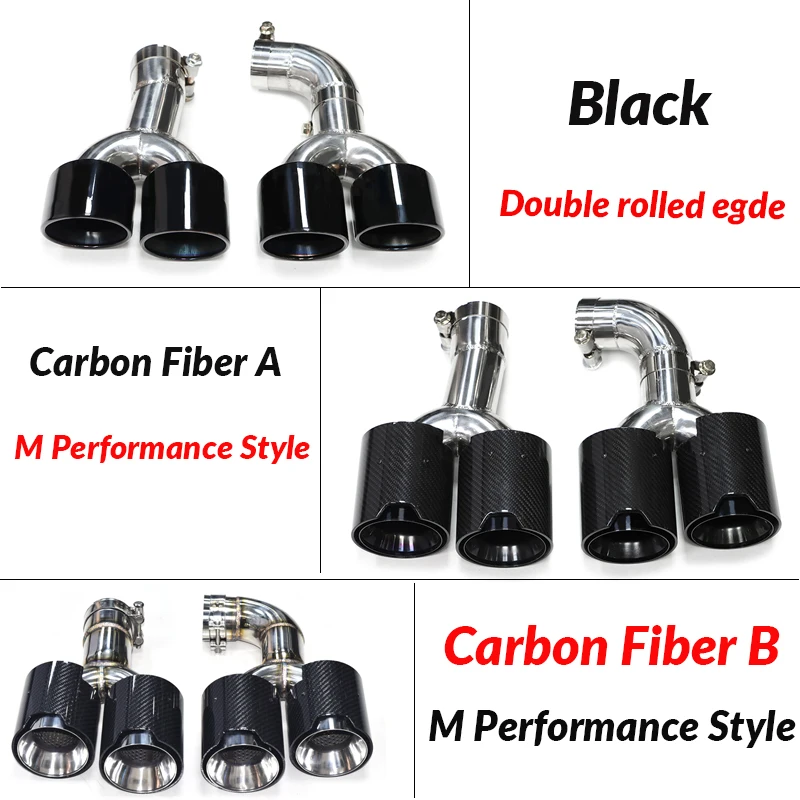 Quad Car Round Muffler Stainless Steel Exhaust Tip Tailpipe For BMW G01 X3 G02 X4 2018-2022 Upgrade X3M X4M Look Muffler Tips