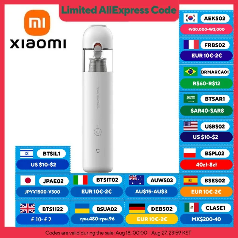 Xiaomi mijia aspirador de pó portátil portátil para casa sem fio para máquina limpeza do carro 13000pa sucção ciclone