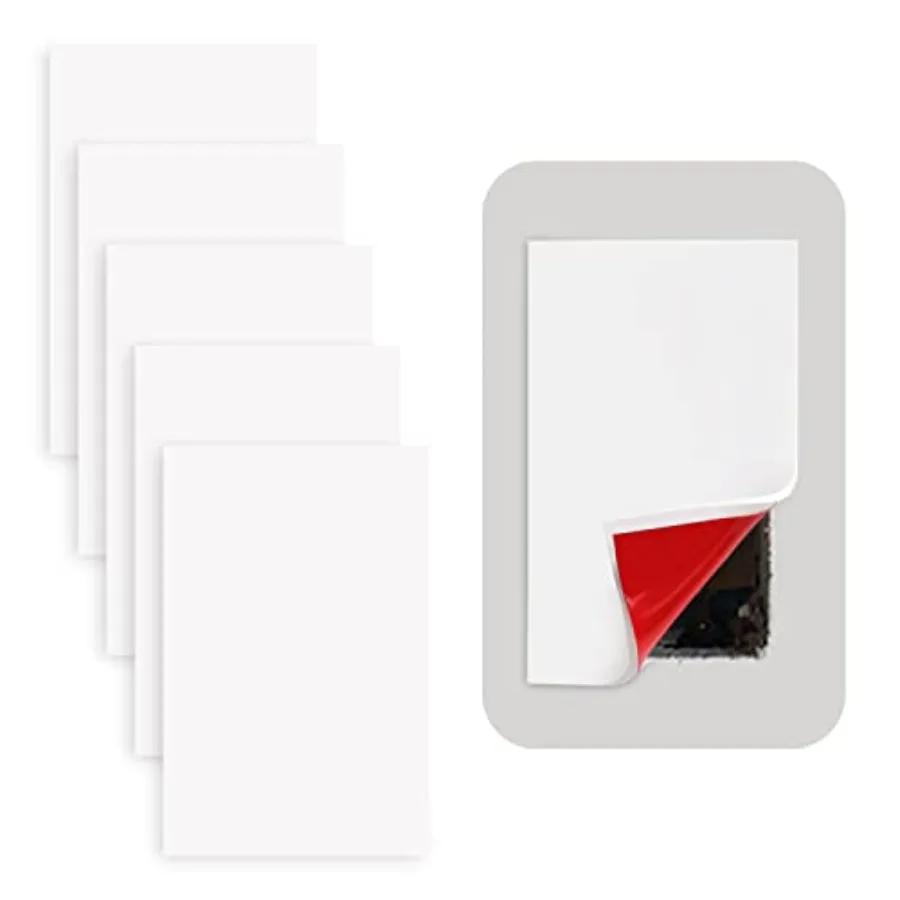 

Self-Adhesive Rubber Wall Outlet Cover Plate 5 Pack - Easy to Apply Peel and Stick Drywall Hole Patch - Screwless Blank Wall Pl
