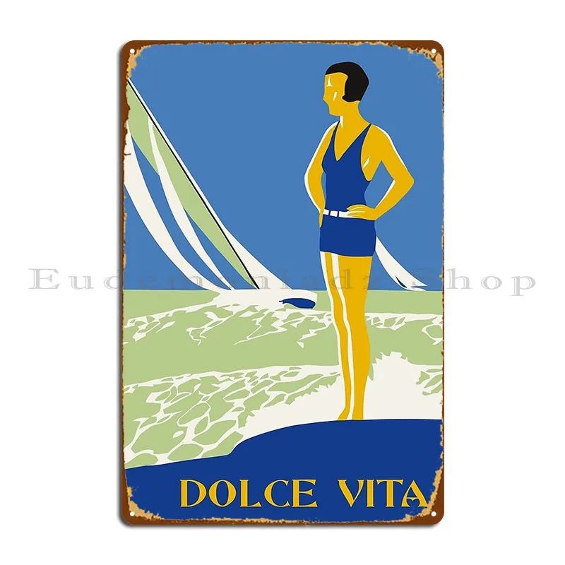 Dolce Vita Jazz Age Deco Style Beach Seaside Summer Travel Metal Signs Club Cinema Iron Rusty Wall Decor Tin Sign Poster