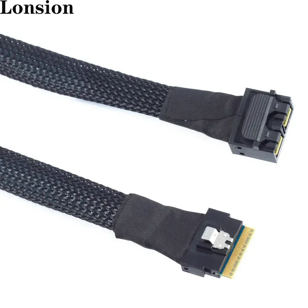 MINI SlimSAS SFF-8654 8i 4.0 to 2Ports SAS SFF-8643 Server Connection Cable