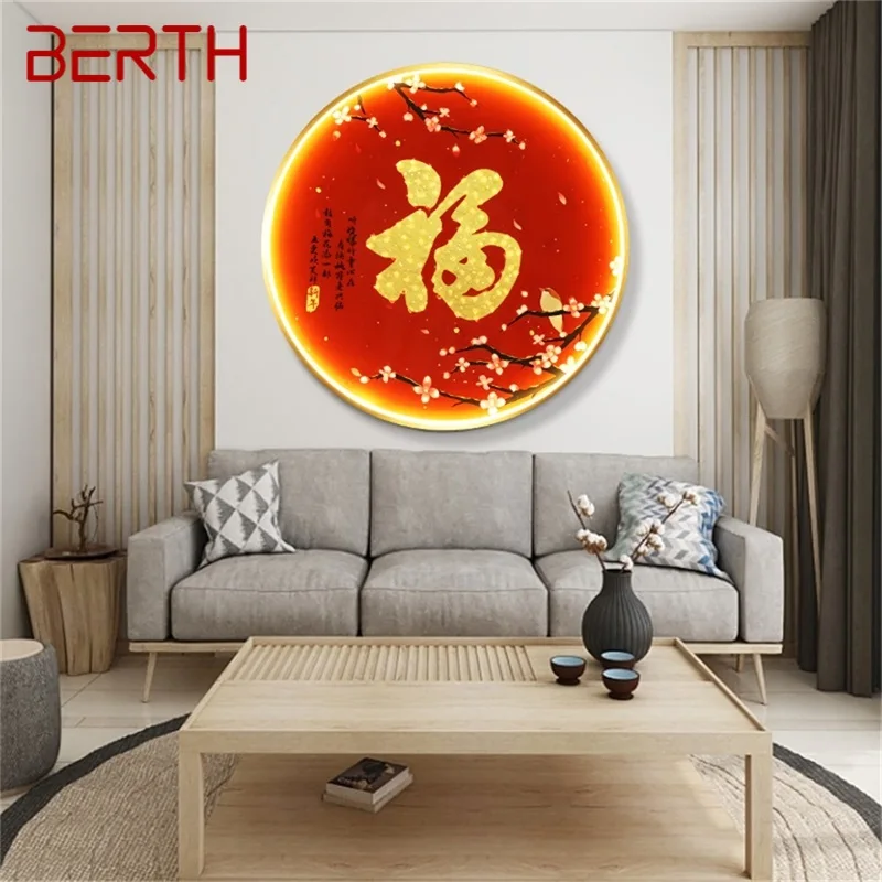 

BERTH Indoor Wall Lamps Chinese Style Mural Fixtures LED Modern Creative Living Room Light Sconces for Home Bedroom