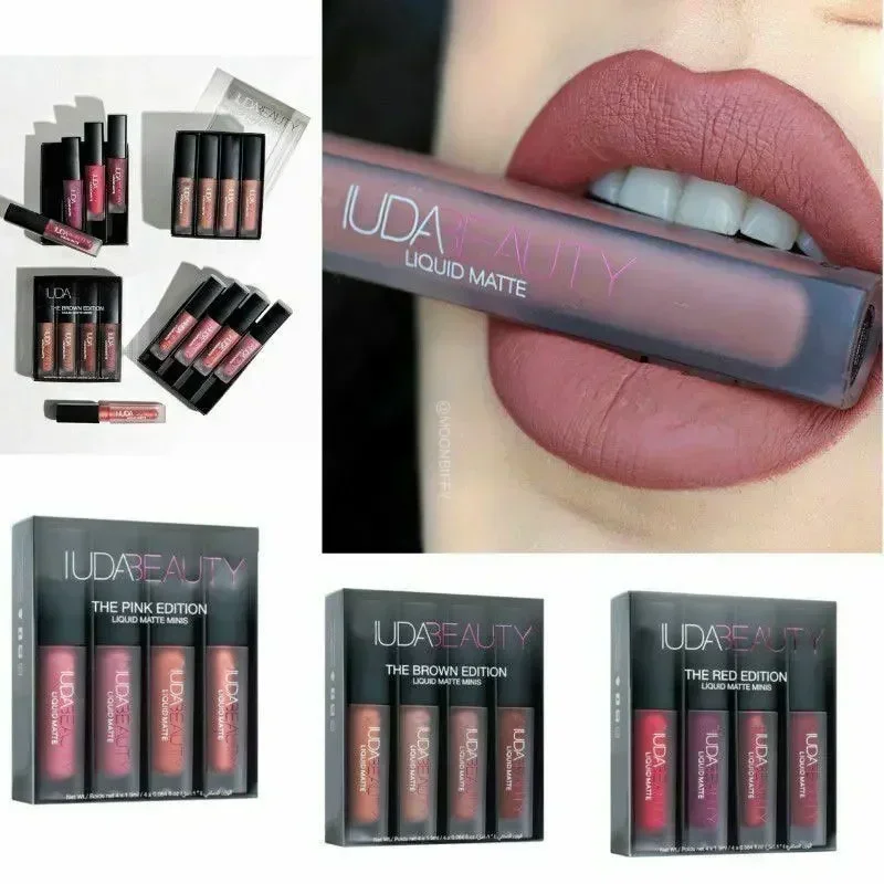 

4pcs/set Lipgloss Mini Lip Vier Matte Waterdichte Non-stick Non-Fading Lipsticks Make up Cosmetis Lip Care