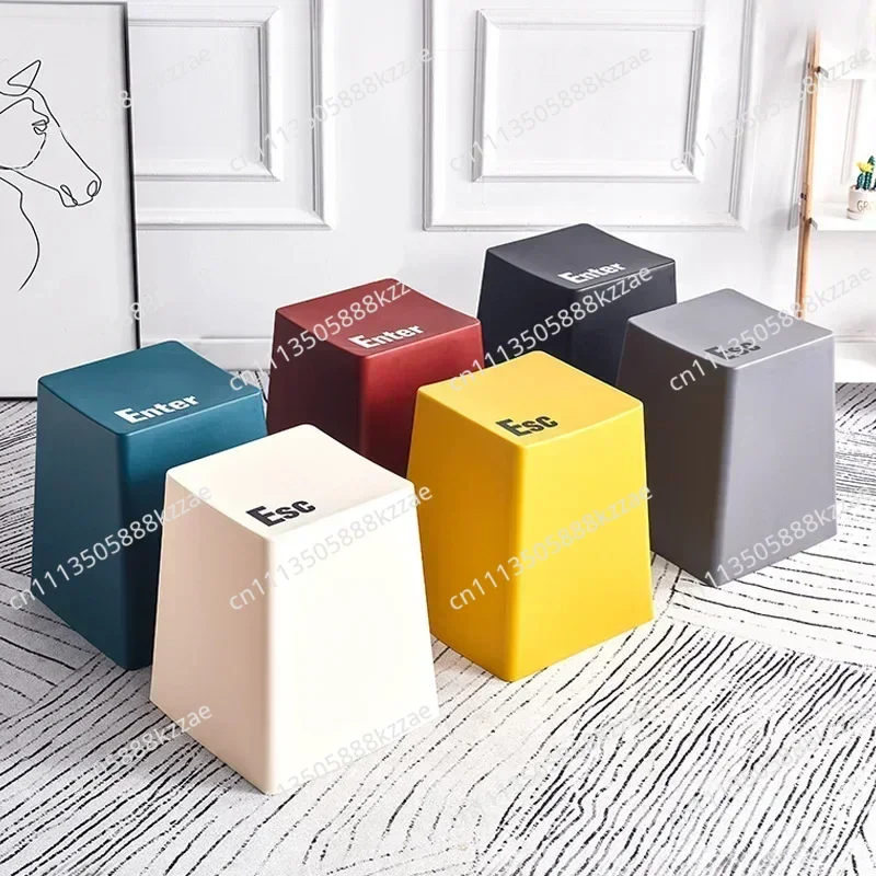 Color Keyboard Plastic Stool Creative Simple Living Room Table Foot Stool Minimalist Keyboard Glue Bench Multifunction Furniture
