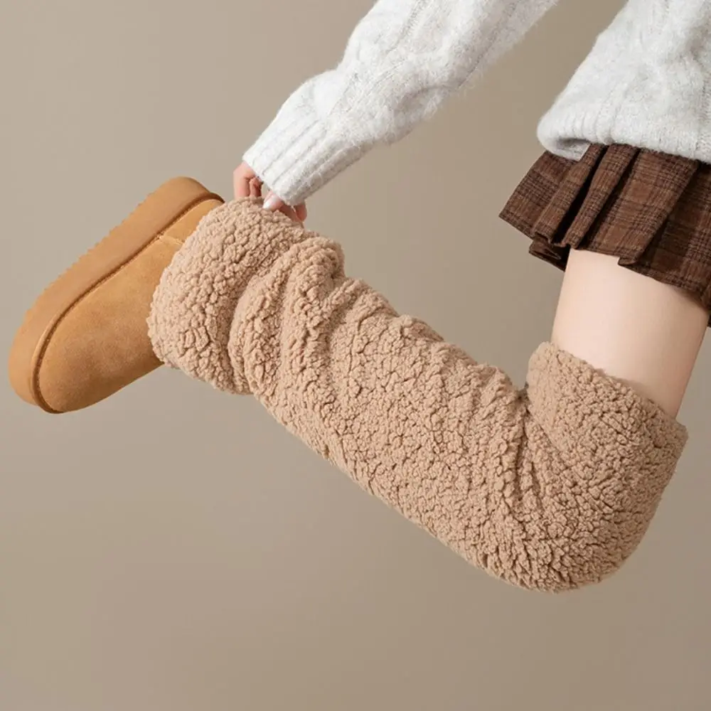 

Creative Thicken Warm Winter Foot Cover Hosiery Simple Floor Stockings Long Tube Sock Leg Warmers Coral Fleece Stockings Autumn