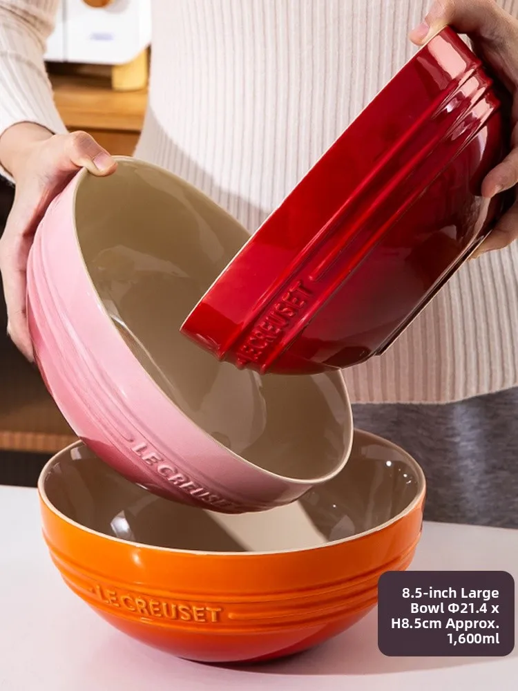 Tazón de Porcelana Esmaltada de Color Frío Le Creuset, Tazón de Arroz para Uso Doméstico, Tazón Redondo para Sopa, Tazón para...