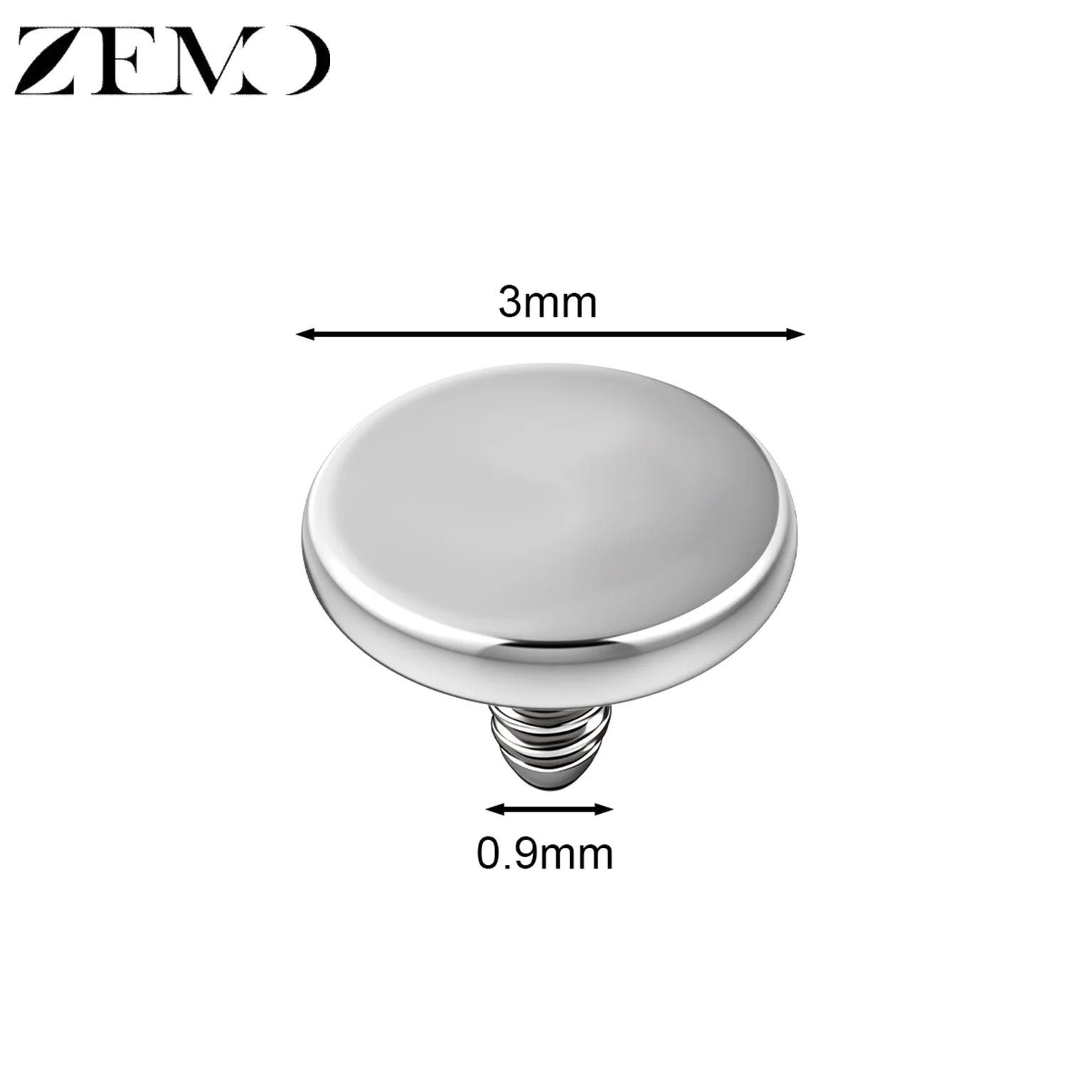 Stainless Steel Dermal Anchor Top with CZ Crystal