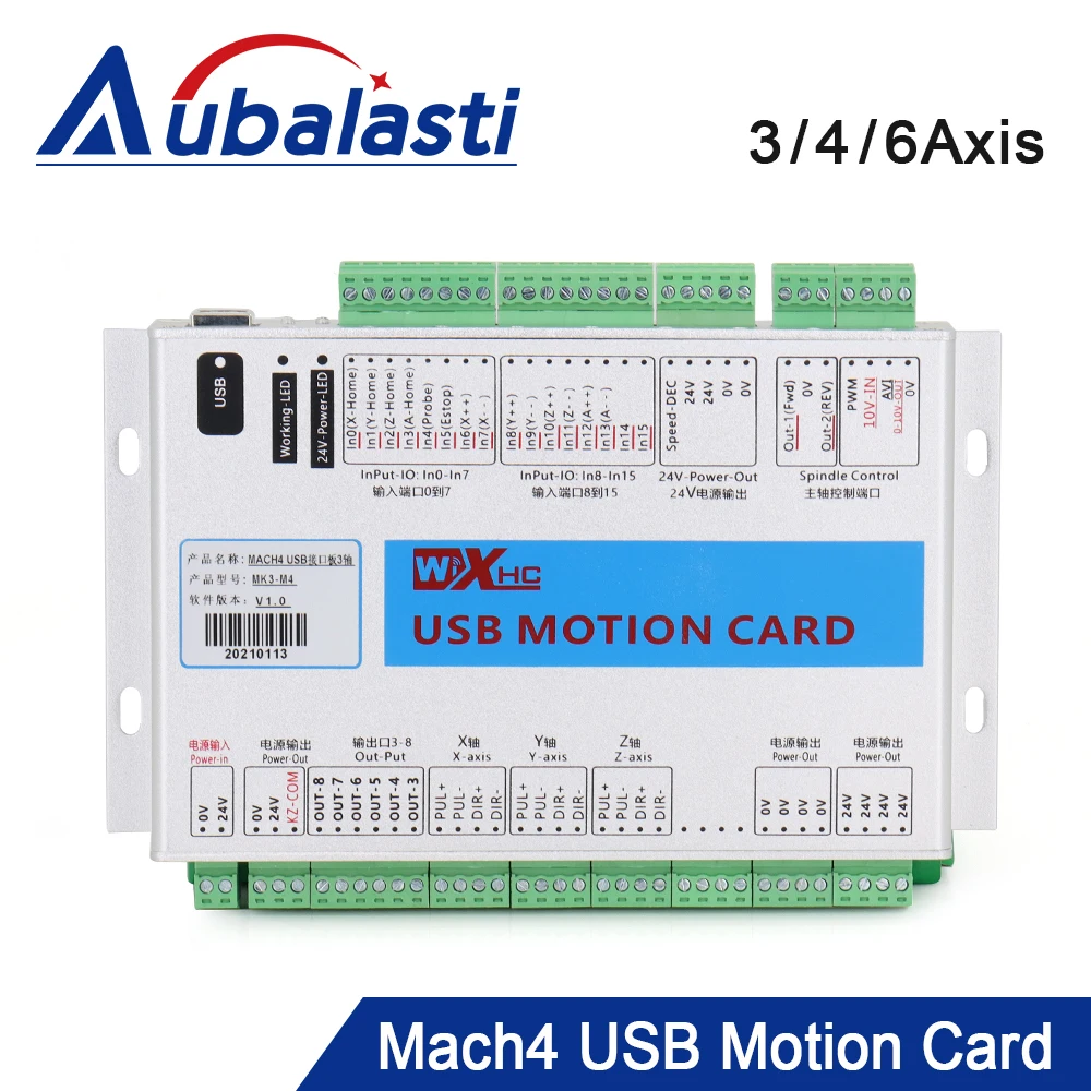 XHC Mach4 USB Breakout Board 3 4 6 Axis USB Motion Control Card 2000KHz Support Windows7 10 for CNC Enrgaver Lathe Machine