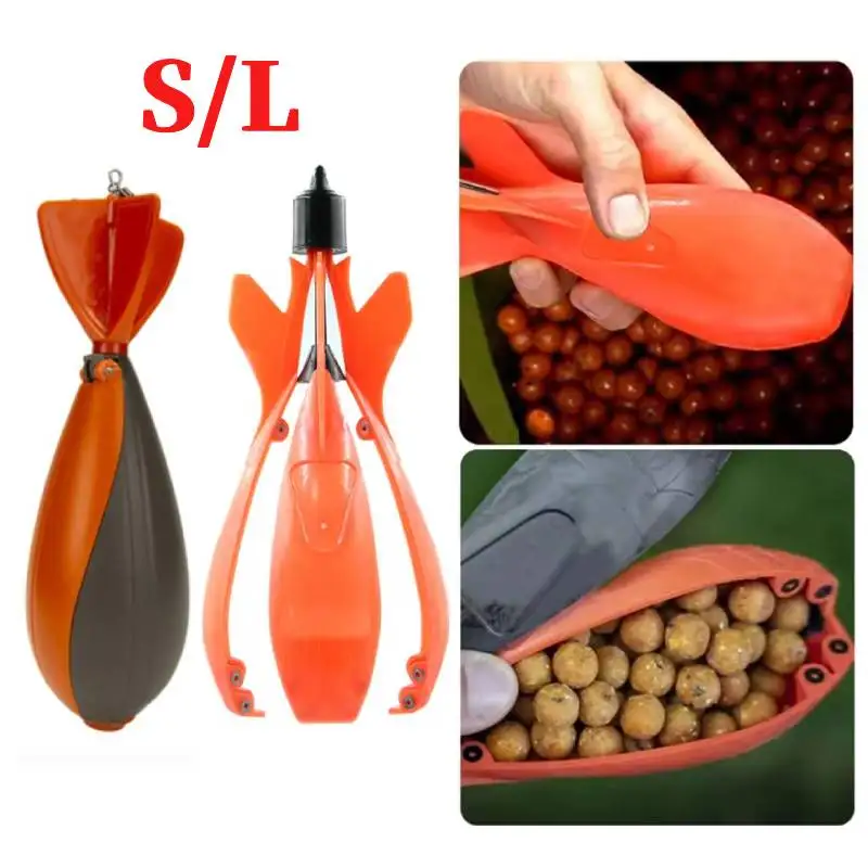 1-2 قطعة صاروخ الصيد المغذية الطعم قاذف الكارب قارب الطعم صاروخ Spomb تعويم الطعم المغذية قارب باتو Amorceur Carpe #1