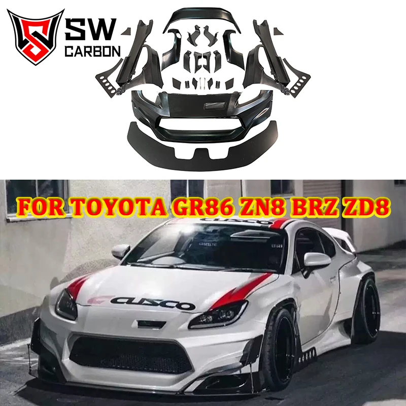 GR86 Rocket Bunny Style Body Kit for Toyota GR86 ZN8 BRZ ZD8 Front Bumper Side Skirts Fenders Rear Diffuser Spoiler  Bodykit