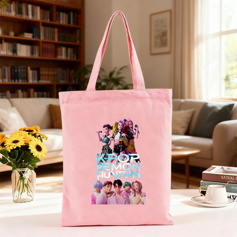 

KPop Demon Hunters Canvas Bag Easy Convenient Single Room Bag Outdoor Travel Fashionable Anime Handbag Friend's Birthday Gift