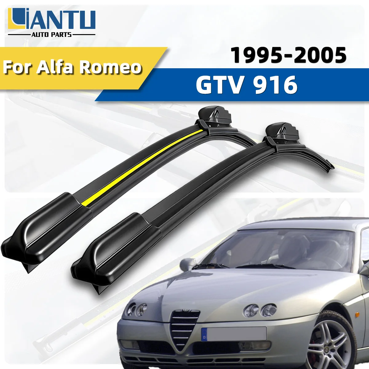 

2PCS Fit For Alfa Romeo GTV 916 1995-2005 Car Windshield Wipers Glass Washers Using Natural High Quality Rubbe Car Parts Wipers