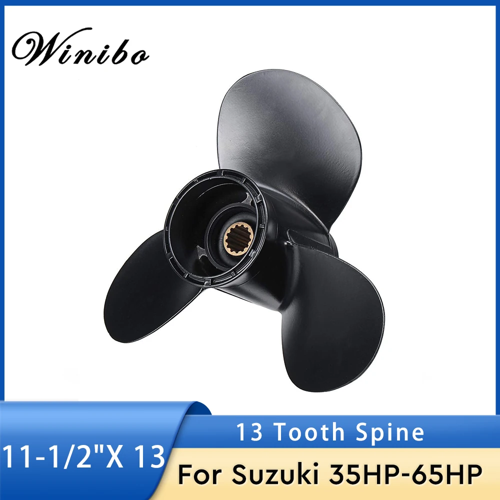 Suzuki Propeller for Outboard Engine 35-65HP,13 Tooth Spline,11-1/2x13, OEM Part No. 58100-94313-019