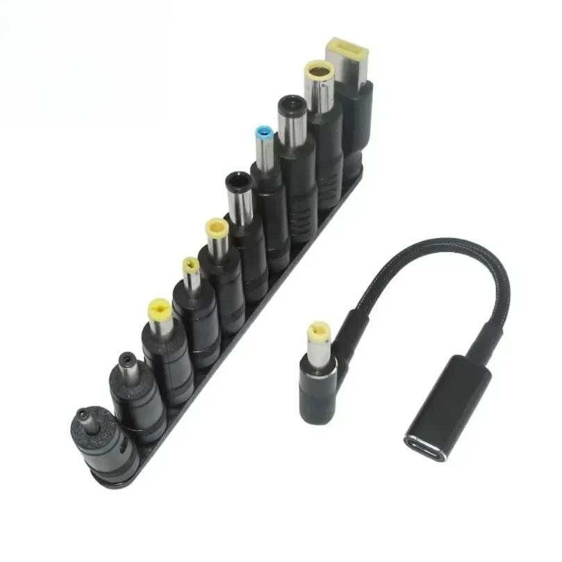 Multi Size DC Power Tip Set 10 Pieces 5521 Female Adapter Kit for Laptop Notebook Charging Connector Square Plug Universal