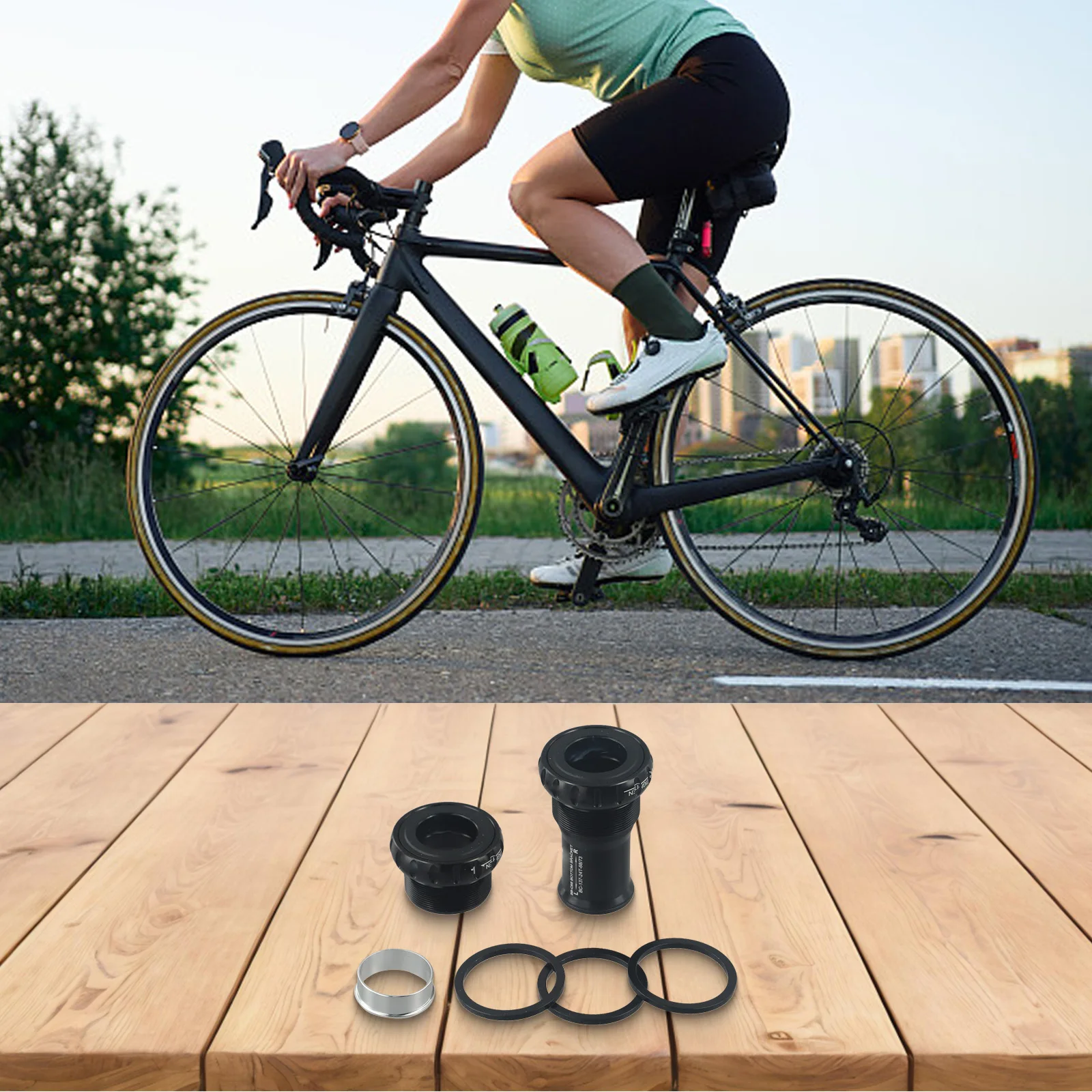Cooler Look Bicycle Maintenance Bicycle Bearing Hollow Bottom Bracket Aluminum Alloy Easy To Install Fashionable Design